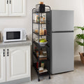 6-Tier Slim Rolling Storage Cart with Wheels - Metal Organizer Rack