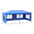 Outsunny 9.6' X 19' Large Party Tent, Outdoor Event Shelter, Gazebo Canopy With 4 Removable Window S