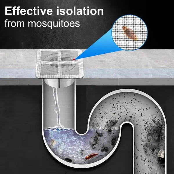 50pcs Disposable Shower Drain Hair Catcher Stickers - Easy-to-Use Plastic Mesh Filter Covers For Bathroom & Bathtub, Efficient Hair & Debris Blocker For Sink And Floor Drains