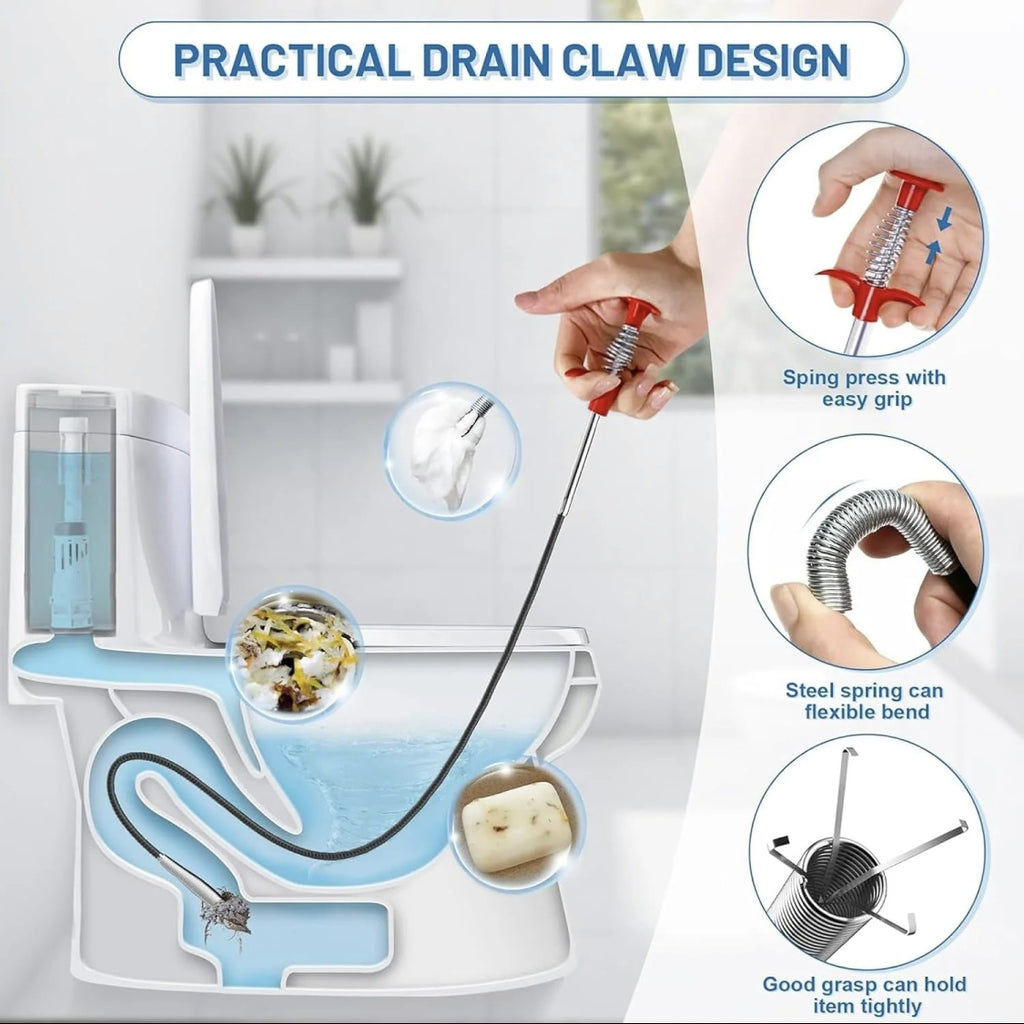 Drain Snake, 63in 33in Drain Clog Remover, 60cm 160cm Spring Pipe Dredging Tools, Drain Cleaner Sticks Clog Remover Cleaning Tools, Gutter Cleaning Tools Drain Cleaner For Toilet Sewer Shower Kitchen