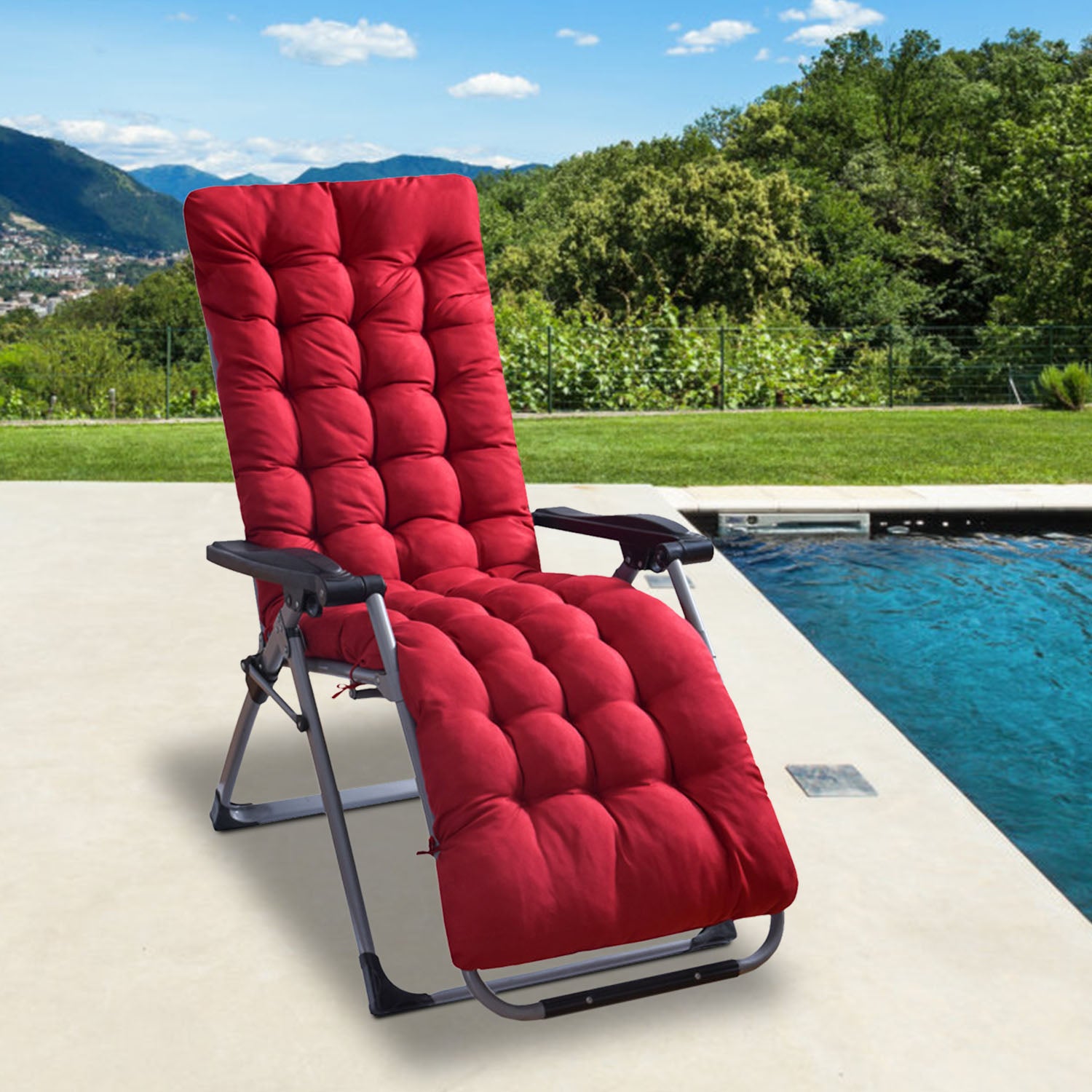 67x22in OR 71x22in Size Options Chaise Lounger Cushion Recliner Rocking Chair Sofa Mat Deck Chair Cushion