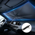 Car Front Window Sunshade UPF50-Roll-Up UV Protection Curtain (Black)