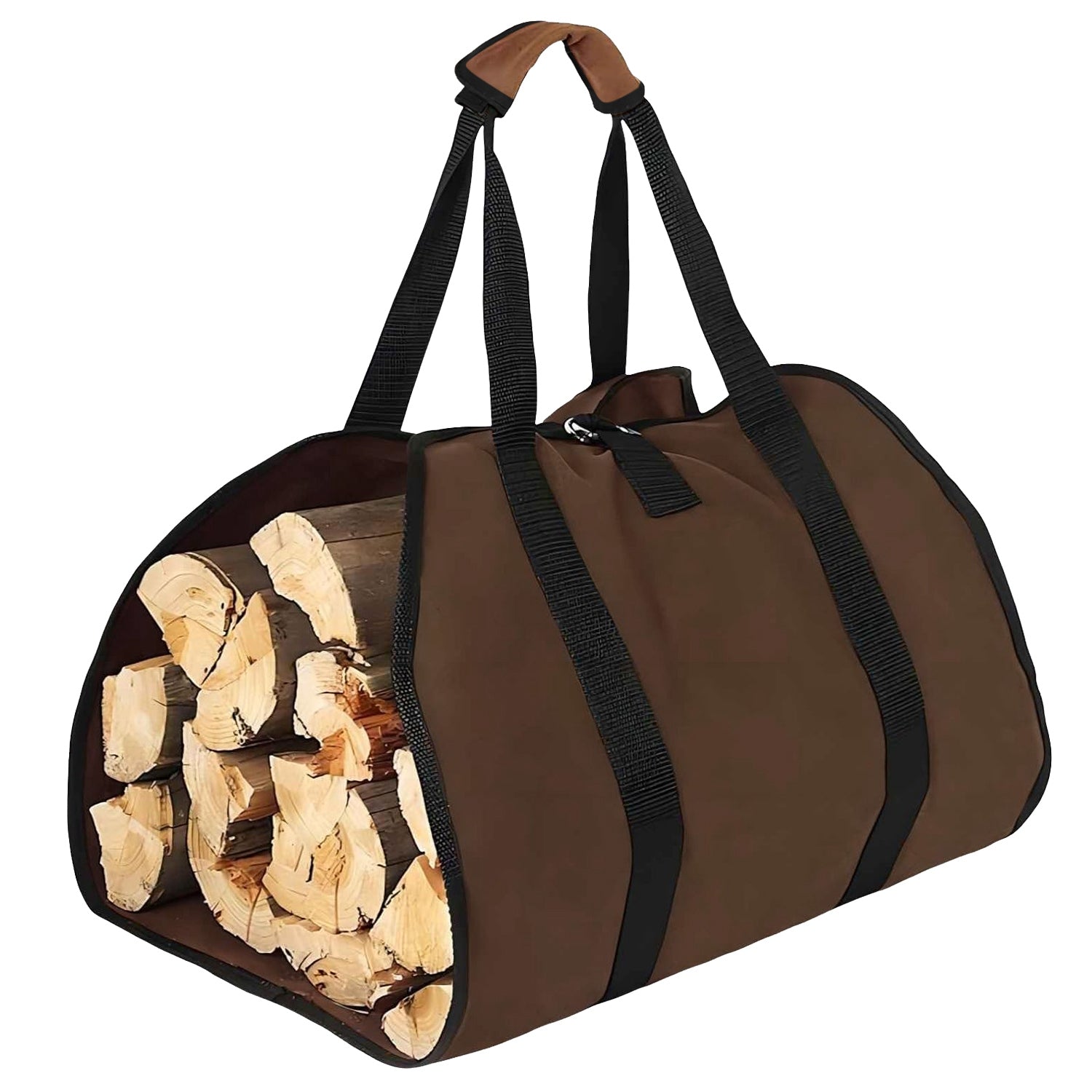 1Pc Firewood Carrier Bag With Handle Durable Wear Resistant Fireplace Logs Holder Side Opening Wood Storage Carrying Bag For Indoor Fireplace Outdoor Camping