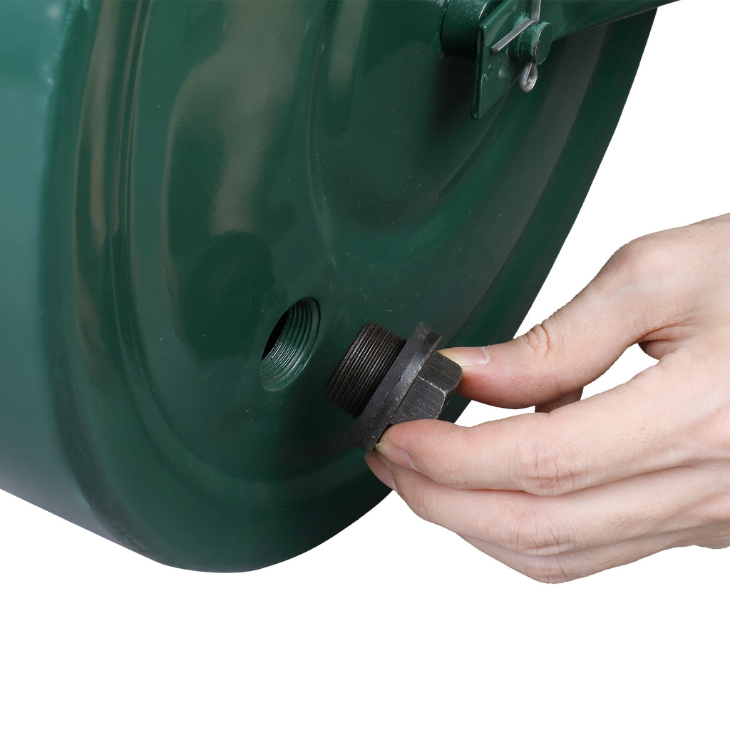 24 Inch Green Iron Lawn Roller Cylindrical Garden