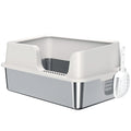 Stainless Steel Cat Litter Box with high side- Gray
