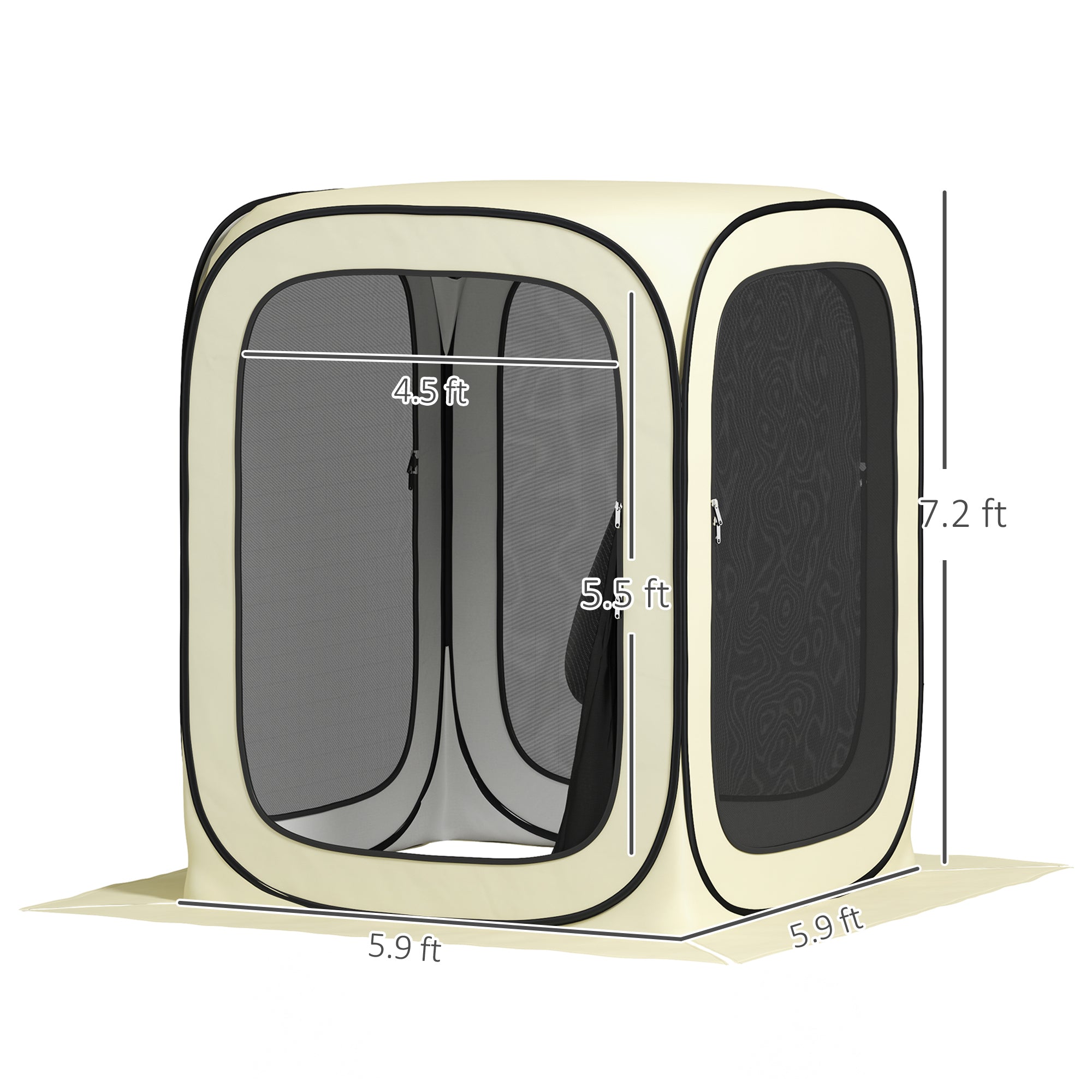 6 X 6ft Portable Camping Gazebo Tent - Beige