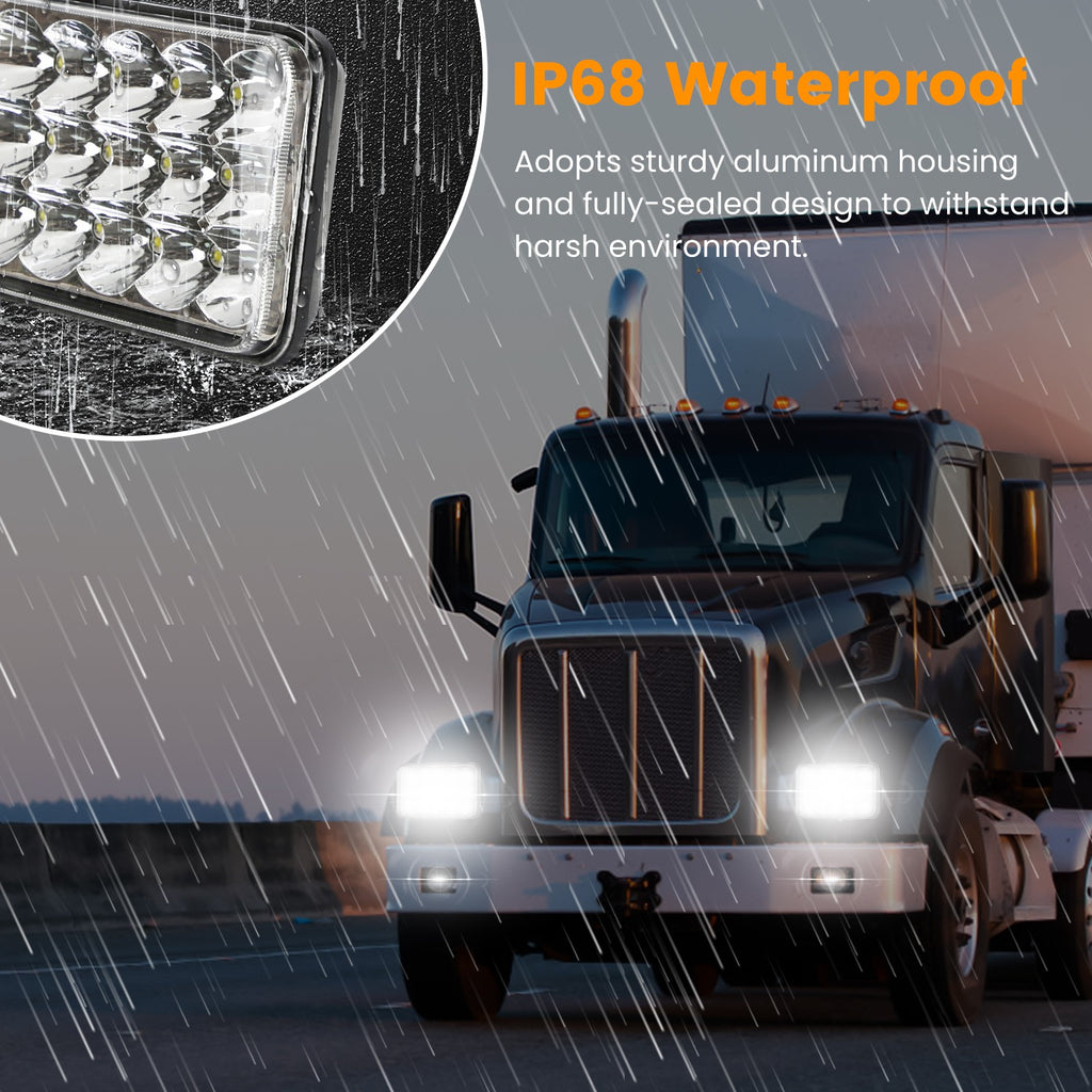 LED Headlights H4-High & Low Beam White Light for Cars 7 Motorcycles (2pcs)