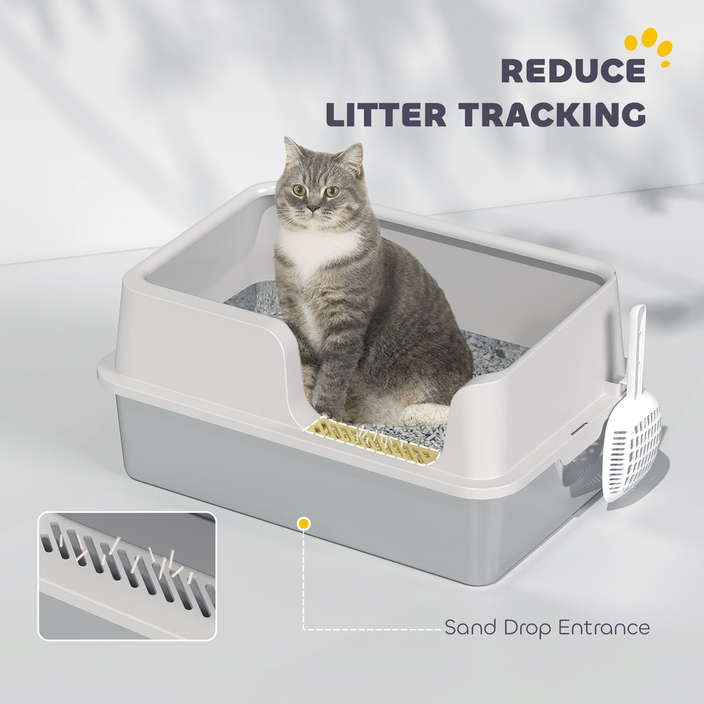 Stainless Steel Cat Litter Box with high side- Gray